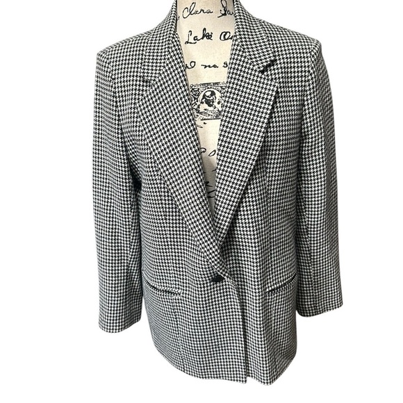 DUMAS Houndstooth One Button Front Blazer Large - Picture 1 of 13